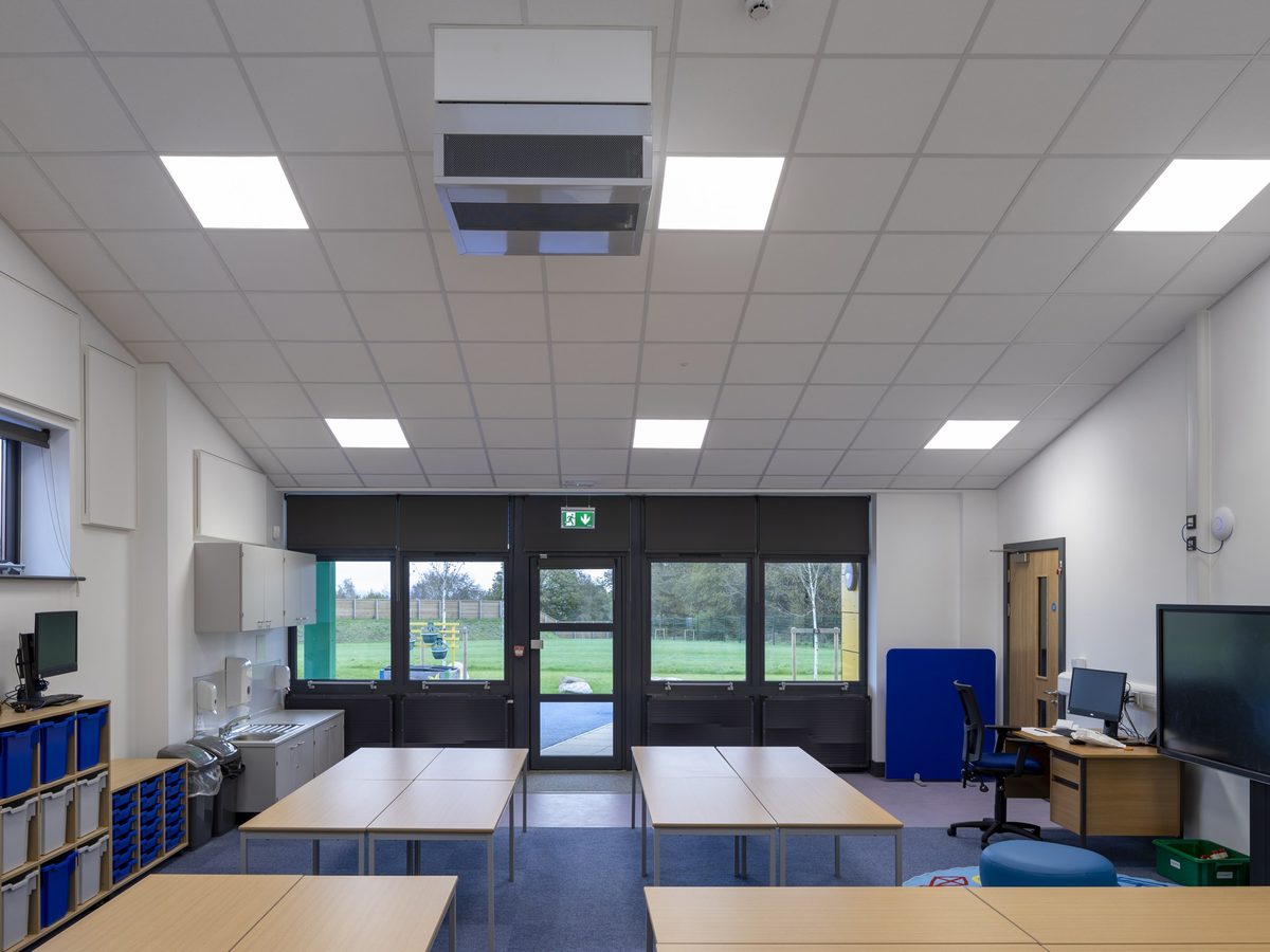 Windhive ventilation in a school classroom